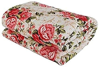 ROMAN HOME Flowers Print 40% Cotton & 60% Microfiber Single Bed Reversible AC Blanket/AC Dohar 240x210cm.