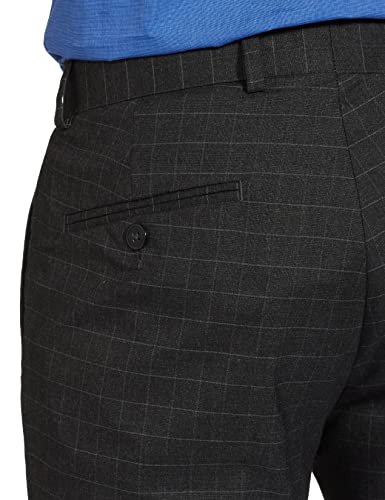 Amazon Brand - Symbol Men's Slim Dress Pants (SY-MFT-SS22-PP-101_Charcoal Chk 1_32)