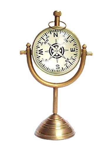 Ridhi Home Décor- Victoria London Antique Brass Moon Stand Table Clock