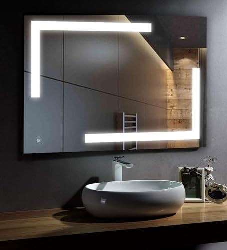 Versatile LED Light Mirror with Defogger: Perfect for Wall, Vanity, Bathrooms, Wash Basin, Travel, Dressing Room - Sizes: 1824, 2424 - Defogger Option Available for 18*24 Inches (36x 24 Inches)