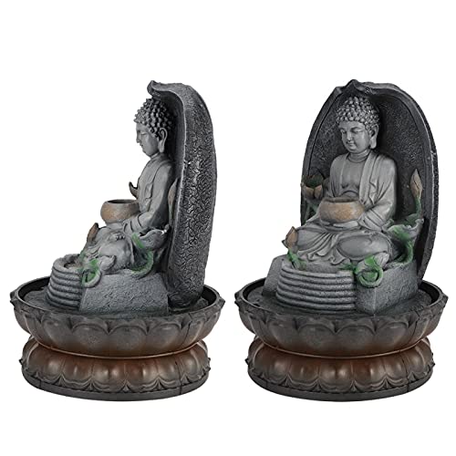 Ubersweet® Tabletop FountainUnique Creative Buddha Statue LED Lighted Tabletop Fountain Small Interior Water Feature with Calming and Relaxing Water Soundfor Home and Office(Pink)'