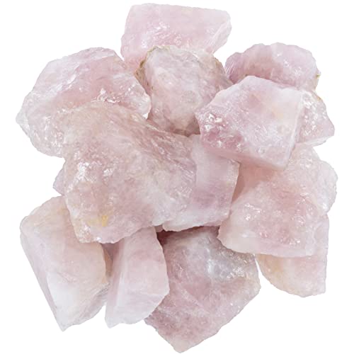 Zaicus Rose Quartz Rough Stone - Raw Stones and Crystals Bulk for Tumbling, Jewelry Making, Cabbing, Lapidary, Fountain Rocks, Decoration, Wire Wrapping, Reiki Crystal (500 Gram)