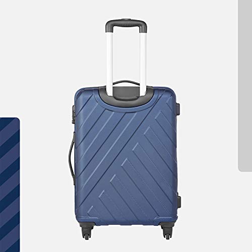 Safari Ray 65 cms Medium Check-in Polycarbonate (PC) Hard Sided 4 Wheels 360 Degree Rotation Luggage/Suitcase/Trolley Bag (Midnight Blue)