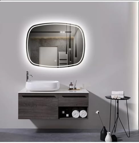 TINITALO Bathroom LED Mirror Home Mirror Wall Mirror with Touch Sensor, 3 Light Effects, Glass, Rectangular LED-71 (24 x 48 Inch)