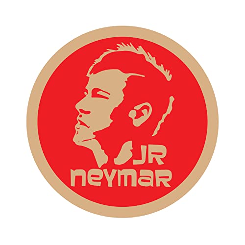 DOTME Football Player Neymar Wooden With Vinyl Sticker Wall Decorative Design Home Kids Boys Girls Bedroom Living Room Hall DIY Art 8 INCH (Red)