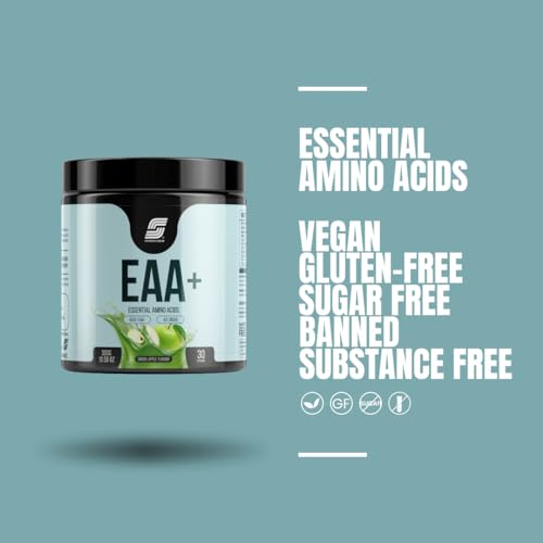 Sparkfusion 8500 mg Eaa+ & 6000mg Bcaa (300 gm, 30 Servings) Essential Amino Acids | Pre/Intra Workout and Muscle Growth & Recovery | All 9 Essential Amino Acid EAA Powder (Smash Apple)