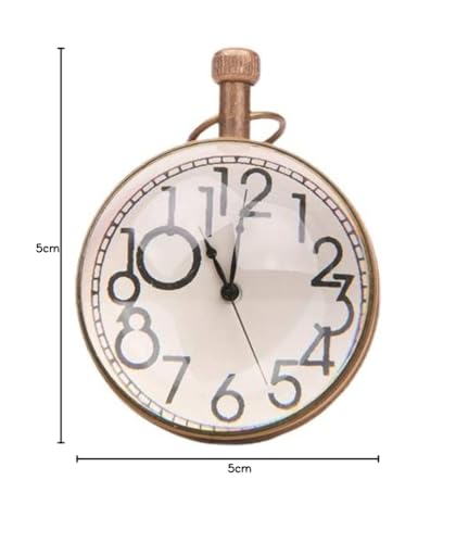 Ridhi Home & Decor Paper Weight Clock in London Style with English Numeral and Round Dial Analogue Desk Table Clock Gifts for Home (2inch)