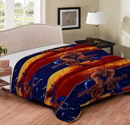 ABM UNLIMITED Cartoon Print Reversible Poly Cotton Double Bed Ac Blanket/Dohar for Kids (Double Bed, Spiderman)