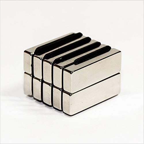 MAGNETICKS 10 Pieces of 30mm x10mm x 5mm Block Shape - Chrome Finish