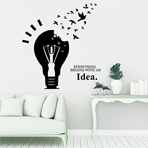 GADGETS WRAP Vinyl Decal Sticker Bulb Style Everything Begins with an Idea Fly Bird (Item Finish Size : 61cm x 56cm)