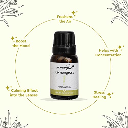 Aromahpure Fragrance Oil |30 ml|Pack of 2|Sandalwood,Lemongrass Aroma Oil for Home Fragrance|Best for Aromatherapy|Helps in concentration & meditation|Used in Diffusers, Candles, Air Fresheners, Soaps.