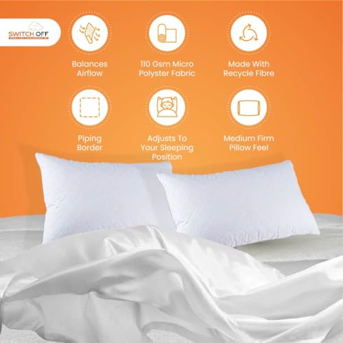 Switch-off Smart Adjustable Mush Conjucted Pillow,Discover The Perfect Pillow for Your Best Night's Sleep (17X27Inch) (Pack of 6)