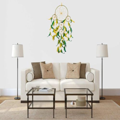 Feather Dream Cache Wall Hanging Art for Bedrooms Office Balcony Garden Home