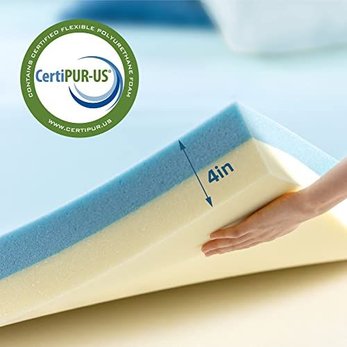 4 Inch , Twin : Zinus Sleep Master Gel Memory Foam 4 Inch Topper, Twin