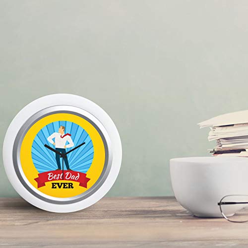 TheYaYaCafe Yaya Cafe Super Best Dad Ever Desk Clock for Dad - 6x6 inches