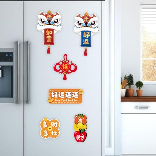 ATORSE® 6x Chinese New Year Refrigerator Magnets Refrigerator Stickers for Kitchen