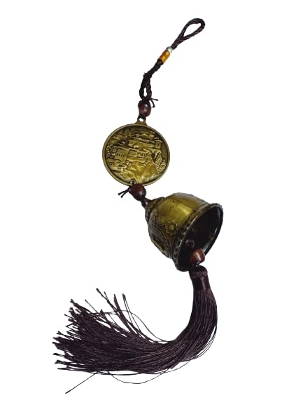 Ayoni Feng Shui Lucky Gautama Buddha Metallic Wind Chim Bell with Hanging String for Good Luck and Fortune