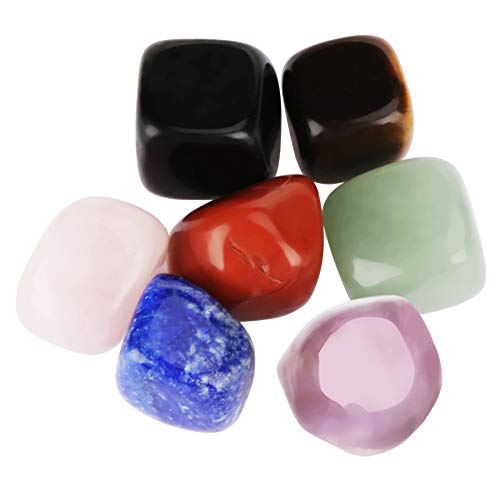 Chakras Healing Stone, 7Pcs Energy Magnification Chakra Stone, Tumbled Stones Set for Energy Charged Chakra Balancing