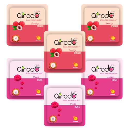 AIRODO Air/Room Freshener Magic Rose, Just Jasmine, Lovely Lavender & Citrus Blast Blocks with long lasting Automatic Fragrance Booster Lasts Up to 30 Days (Pack of 4,50gm)