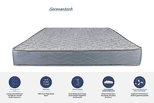 Germantech Bed Mattress 6 inch Pocket Spring Mattress Medium Firm Memory Foam Mattress (72x47x6 Inch)