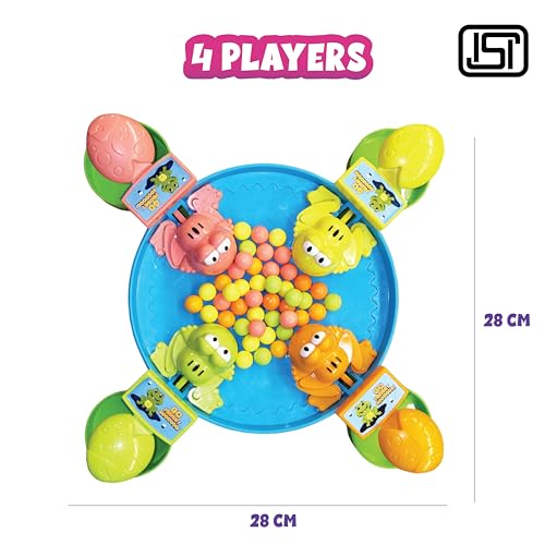 ToyMagic Hungry Feed Me Frog Game with 32 Beans|Eat The Beans|Hungry Frog Game for Kids|4 Player Family Party Board Game|Press The Frog|Collect More Beans|Best Birthday Gift for Kids 4+|Made in India