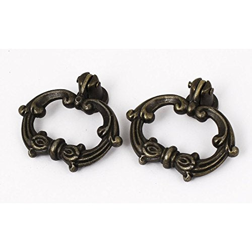 Echocart Cabinet Drawer Door Metal Carved Flower Round Pull Handles 2pcs