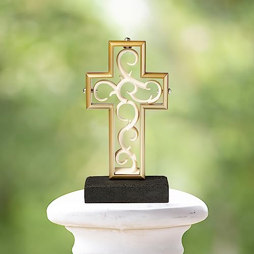 Unity Cross® Metallic Frosted Gold & Pearl White; Unity Candle Unity Sand Elegant Rustic Alternative