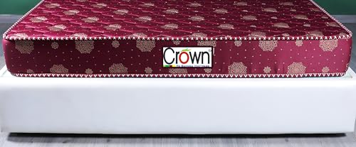 Crown Mattress | Glazed Cotton Premium Quiled Fabric Contour HD | Reactive BONDDED | BOUBLE Layer Super Soft Pilling Foam | 11 YERAR Warranty (72x60x5, Queen)