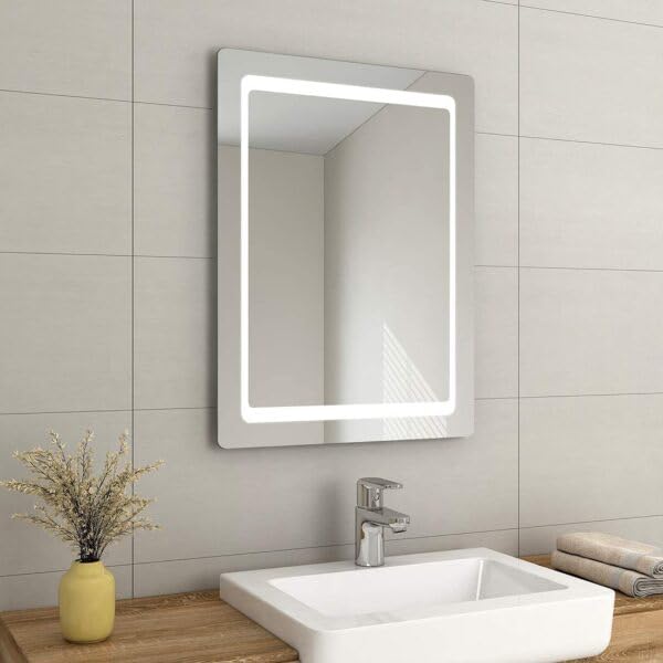 TINITALO Bathroom LED Mirror Home Mirror Wall Mirror with Touch Sensor, 3 Light Effects, Glass, Rectangular LED-40 (24 x 36 Inch)