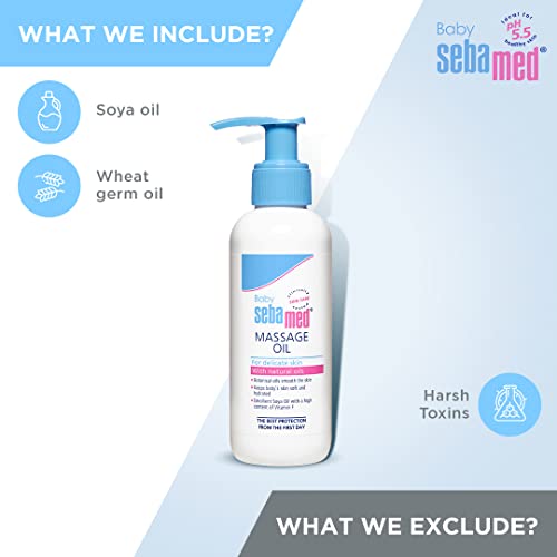 Sebamed Baby Massage Oil 150ml| Contains Soya Oil & Vitamin F |Non greasy | Does not solidify