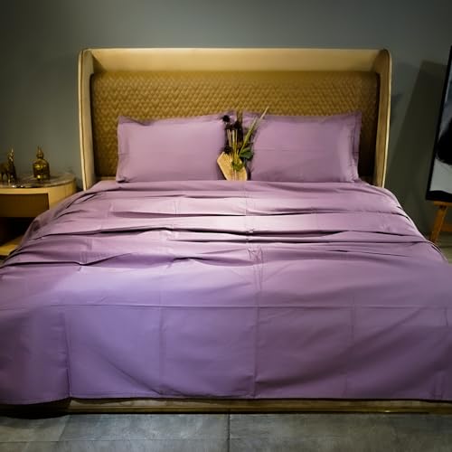 Aetherea Lavender Bedsheet- Queen 228.6 x 259.08 cm | Pure Cotton | 300 TC