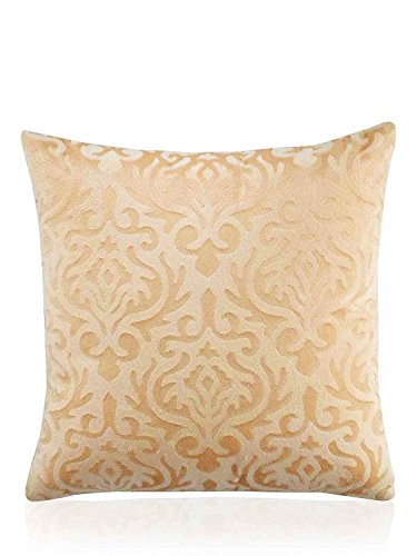 CIDIZY Beige Velvet Cushion Covers, 18 x 18 Inch, Set of 5