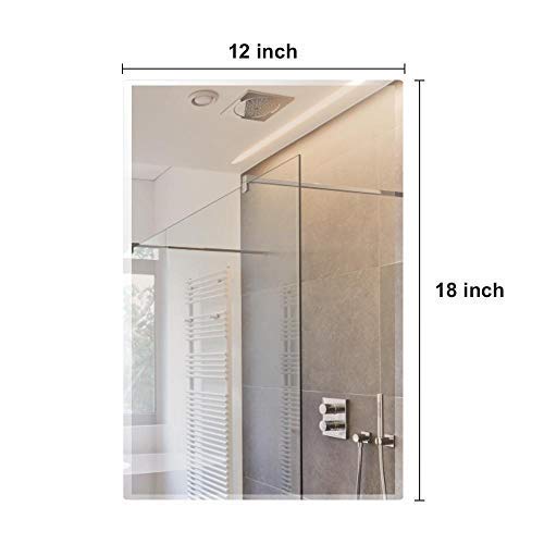 Creative Arts n Frames Glass Long Beveled Smooth Edges Frameless Rectangular Wall Mount Mirror (12 X 18)