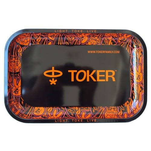 Toker Premium Metal Rolling Tray, 28 x 18.5 x 2.2 cm, Medium Size