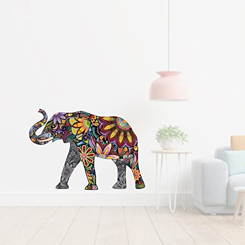 Wallzone Elephant Large Vinyl Wallsticker for Home Decoration (75 cm x 53 cm)