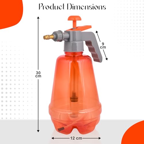 ORILEY Pressure Spray Pump Bottle with Adjustable Nozzle Heavy Duty Water Mister for Home Garden Lawn Plants Watering & Cleaning (1500ml, Random Colour)