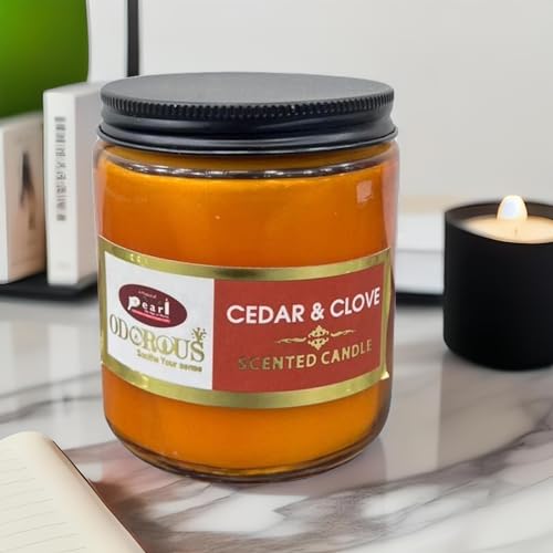 The Decor Affair 1 Pcs Hand-Poured Cedar & Clove Infused Fragrance Glass Tea Light Candle with Exquisite Artisanal Craftsmanship.