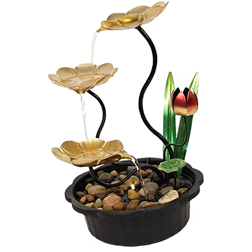 CALANDIS Electric Tabletop Fountains 3 Tiers Feng Shui Flowing Water for Office Decor