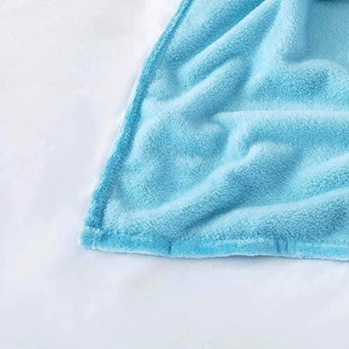 BSB HOME Micromink All Season Solid/Plain 250 Gsm Single Blanket/Comforter/Dohar/Throw - Ultra Soft Cozy Blanket with pompom Fringe (Sky Blue, 220X115 Cm) (5X7 feet)