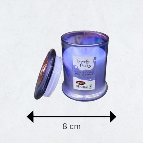 The Decor Affair 1 Pcs Artisan Crafted Glass Tealight Candleholders with Stunning Northern Lights-Inspired Pattern and Lavender Fragrance, Perfect for Creating a Magical Atmosphere.