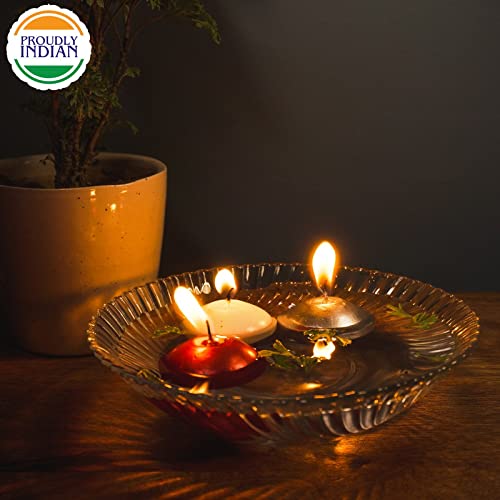 AURA Home Fragnance - Multicoloured Floating Candles | Candles for Diwali Decoration | Pack of 4 Pcs.