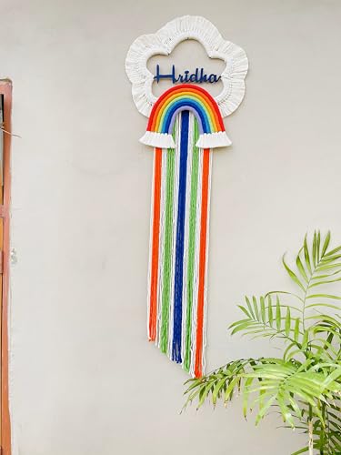 AK CRAFT STORE Rainbow Hanging with Customised Name |Rainbow Hanging |