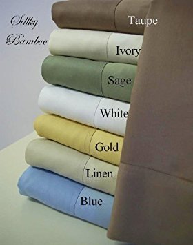 Silky Soft bed sheets 100% Rayon from Bamboo Sheet Set Beige/California King AD