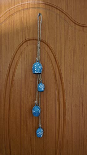 TIKMARC Hand Painted Dome Shaped Metal Iron Decorative Hanging Art String for Vastu and Fengshui (Blue) Multipurpose & Festive Decor