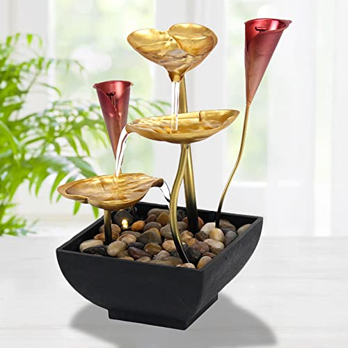 ATORSE® Tabletop Water Fountain Waterfall Desk Ornament for Home Indoor Garden