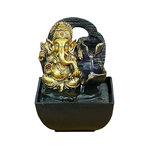 CALANDIS® Ganesha Statues Indoor Tabletop Fountain Collectibles Decorative Gift 14Cmx13.5Cmx18Cm | 1 Ganesha Statues Indoor Water Fountain