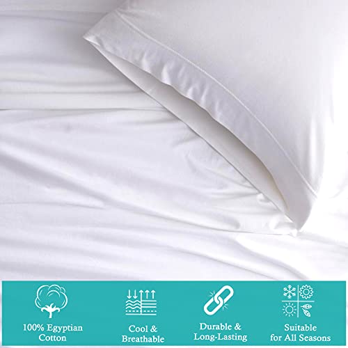 Kotton Wama Bedding King Sheet Set - 4 Piece Set - 600TC Cotton - Extra Soft - Deep Pockets - Easy Fit - Breathable & Cooling - Comfy Sheet ââ‚¬â€œ White Bedsheet - King Mattress Sheet Set