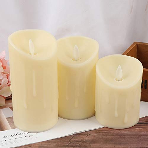 SNOWBIRD® Set of 3 Flameless Acrylic LED Pillar Candle (Yellow)