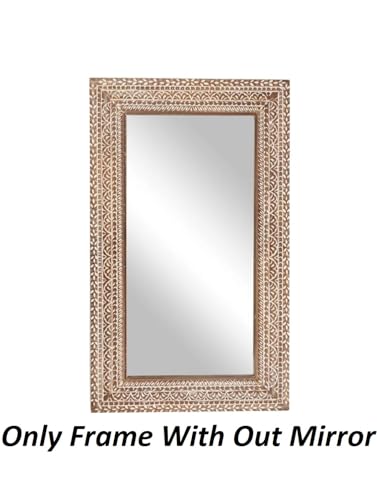 WILDWOOD Wooden Wall Mirror | Wall hanging | Wall Frame | Wall Mounted | for Living Room | Bedroom | Office | (36"x60")(Only Frame Witout Mirror)(Natural Finish)