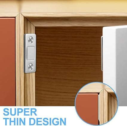 Lumei Ultra Thin Cabinet Magnetic Catch || Upgrade Stainless Steel Magnetic Door Catch || High Magnetic Cabinet Door Magnets for Kitchen Cupboard Wardrobe Closet Drawer Latch - 8 pcs